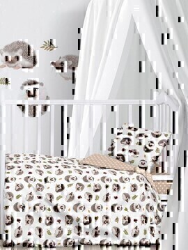 КПБ в детскую кроватку поплин Juno <720468 Hedgehogs>