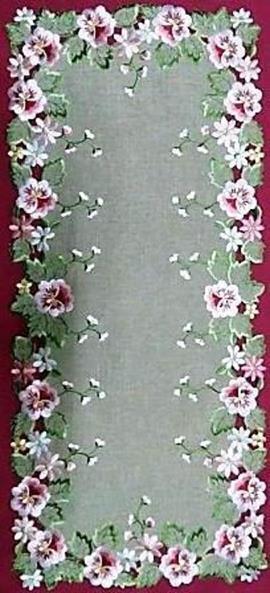 Скатерть Анютки лен п/э К<150*220> (арт.14)