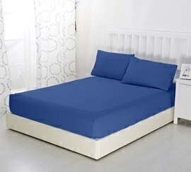 Простыня трикотажная на резинке Текс-Дизайн<120*200, индиго 1.5 спальный>